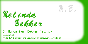 melinda bekker business card